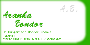 aranka bondor business card